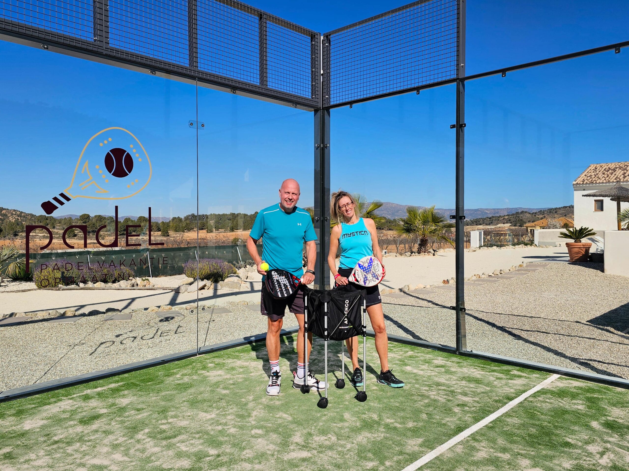 Padeltraining op de privébaan in Pinoso